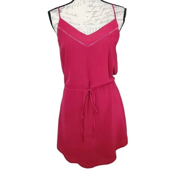 Naked Zebra Ladies Red Spaghetti Strap Tie Waist Dress - Size Small - Picture 1 of 10